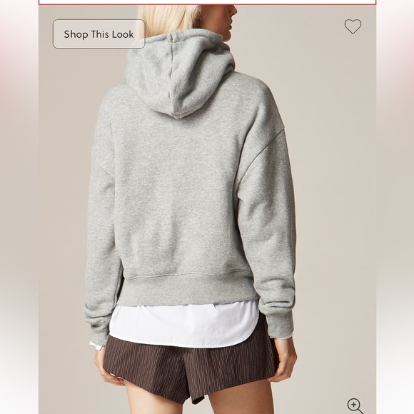 J. Crew Light Gray Heritage Terry Hoodie - Picture 2 of 5